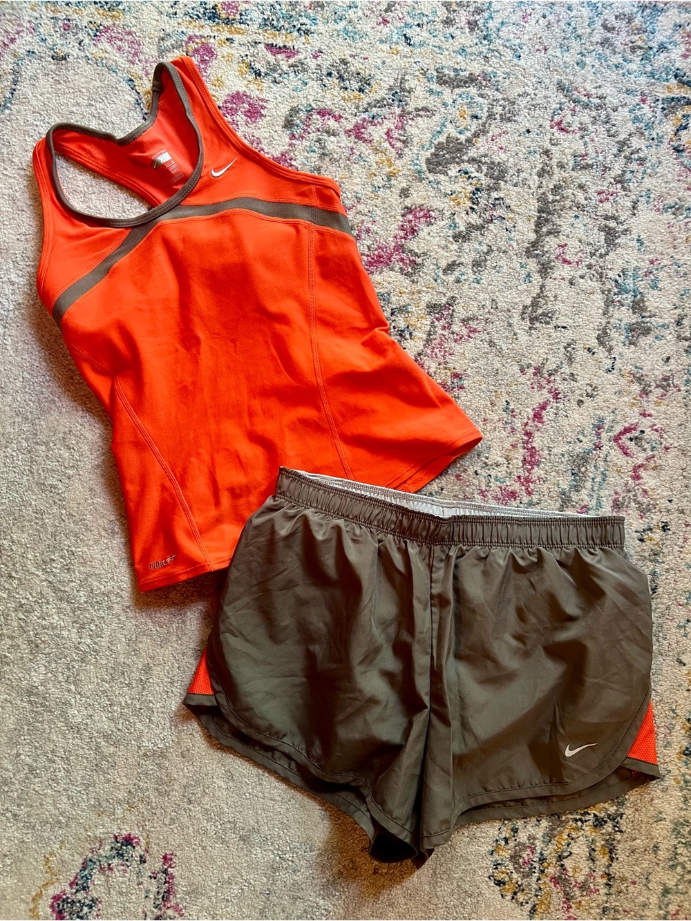 🧡🩶Nike Orange/Gray Track/Workout Set🩶🧡